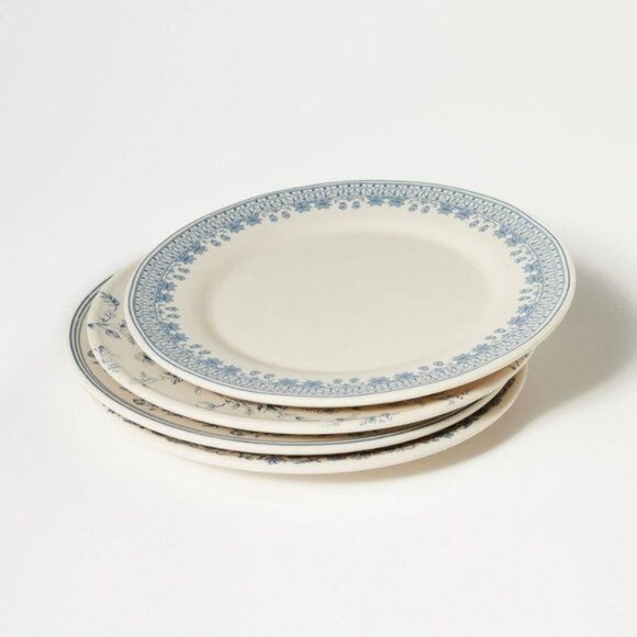 4pc Melamine Dinner Plates - Threshold Studio McGee Blue Floral Set Target 2023 - Picture 1 of 5